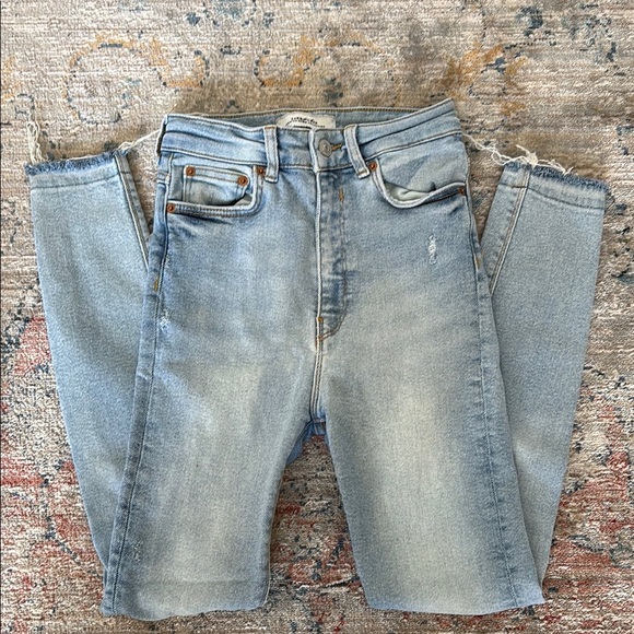 Light Blue Skinny Distressed Jeans - Picture 3 of 5